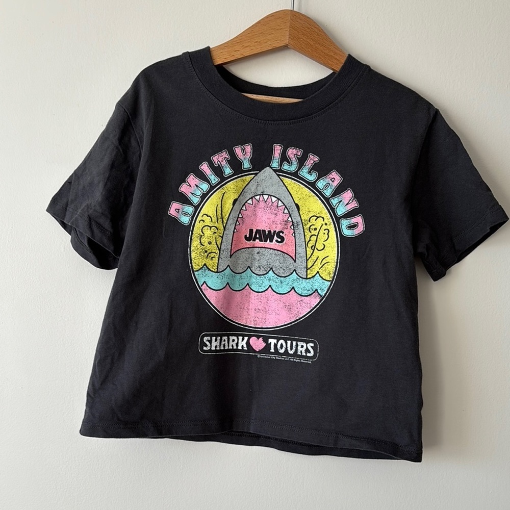 GAP Black Short Sleeve Tee with Vibrant Graphic